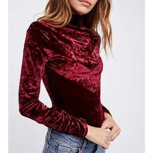 Free People Velvet Turtleneck Top